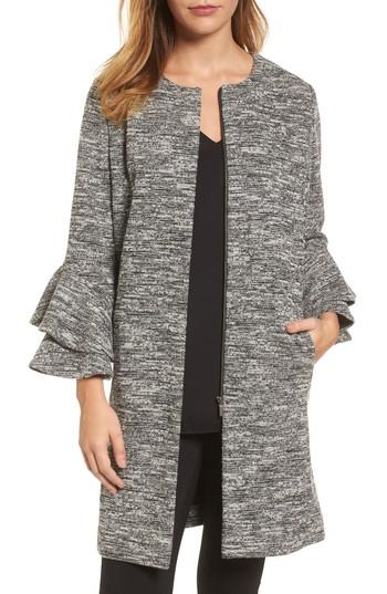 Women's Emerson Rose Ruffle Sleeve Long Jacket - Black