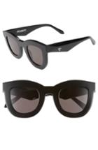 Women's Valley Provisions 44mm Rounded Square Sunglasses - Gloss Black/ Black