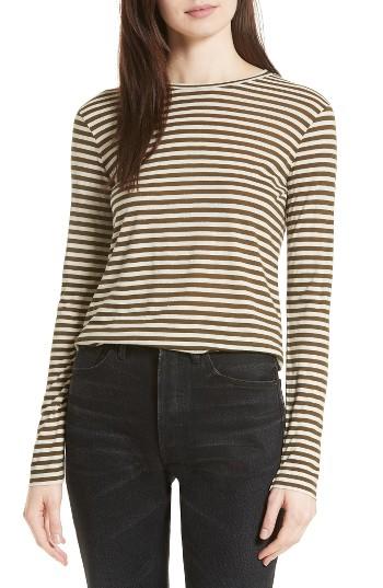 Women's Vince Midi Stripe Long Sleeve Tee - Green
