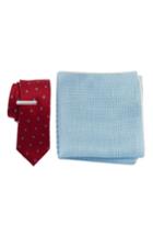 Men's The Tie Bar Dotted Hitch 3-piece Skinny Tie Style Box, Size - Red
