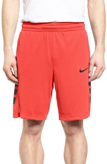 Men's Nike Elite Stripe Basketball Shorts - Red