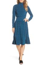 Women's Michael Michael Kors Foulard Smocked Midi Dress - Blue