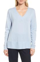 Women's Nordstrom Signature V-neck Cashmere Sweater - Blue