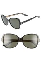 Women's Dior Montaigne 57mm Rectangular Sunglasses - Black/ Crystal