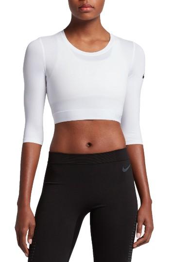 Women's Nike Pro Hypercool Crop Top - White