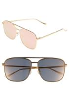 Women's Blanc & Eclare Geneva 61mm Large Polarized Metal Aviator Sunglasses - Gold/ Pink