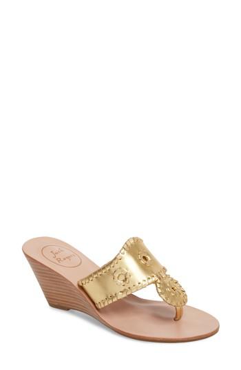 Women's Jack Rogers Wedge Sandal .5 M - Metallic