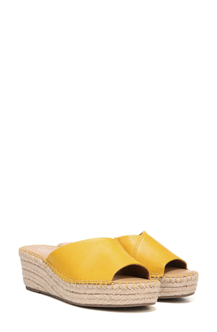 Women's Sarto By Franco Sarto Pinot Platform Wedge Slide Sandal .5 M - Yellow