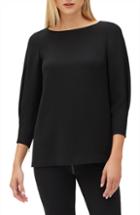 Women's Lafayette 148 New York Caddie Finesse Crepe Blouse - Black