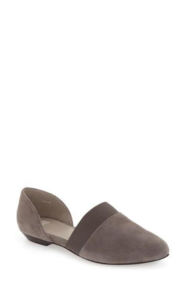 Women's Eileen Fisher 'flute' Pointy Toe Flat M - Grey