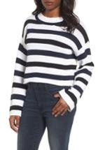 Women's Kenneth Cole New York Wide Stripe Crop Sweater - White