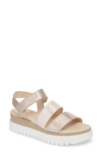 Women's Gabor Layered Platform Sandal M - Metallic