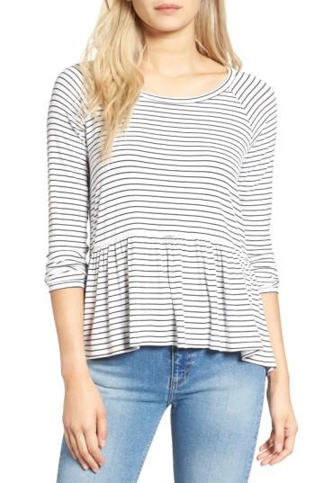 Women's Bp. Stripe Peplum Tee - Ivory