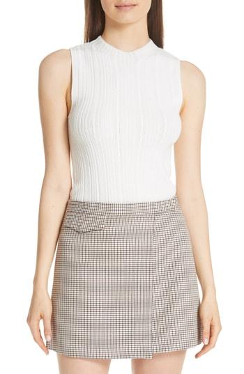 Women's Theory Pointelle Knit Shell, Size - White