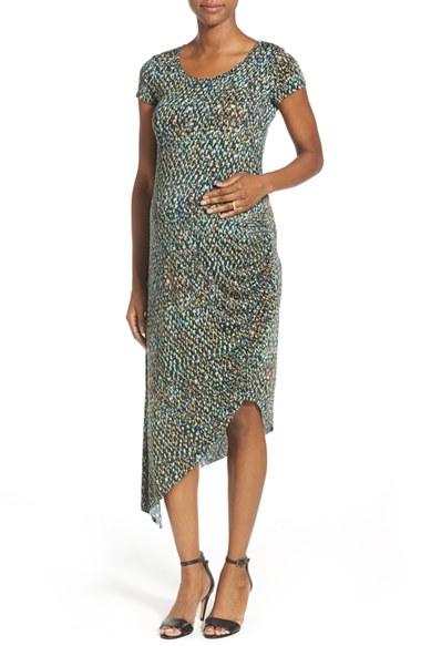 Women's The Urban Ma Print Side Ruched Maternity Dress
