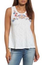 Women's Thml Ruffle Back Embroidered Knit Tank - White