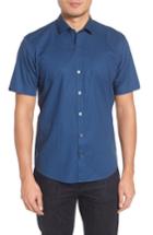 Men's Zachary Prell Shelton Slim Fit Guitar Print Sport Shirt - Blue