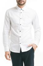 Men's Good Man Brand Slim Fit Pattern Sport Shirt - White