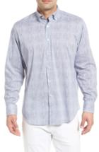 Men's Bugatchi Classic Fit Marled Performance Sport Shirt - Blue