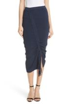 Women's Milly Ruched Midi Skirt, Size - Blue