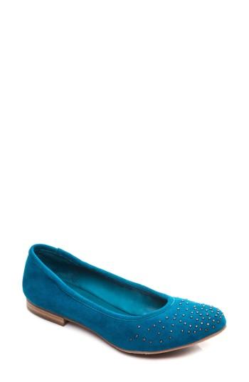 Women's Bernardo Dallas Studded Flat M - Blue/green