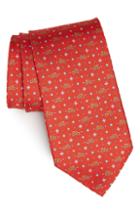 Men's Salvatore Ferragamo Graziel Print Silk Tie, Size - Red