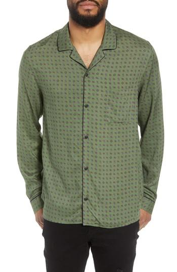 Men's The Kooples Slim Fit Paisley Sport Shirt - Green