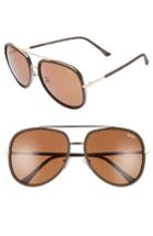 Women's Quay Australia 'needing Fame' 65mm Aviator Sunglasses - Chocolate/ Brown