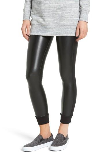 Women's David Lerner Cuffed Faux Leather Leggings