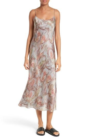 Women's Vince Watercolor Print Silk Slipdress