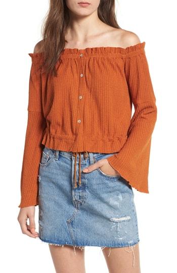 Women's Somedays Lovin Sky For Love Off The Shoulder Blouse - Orange
