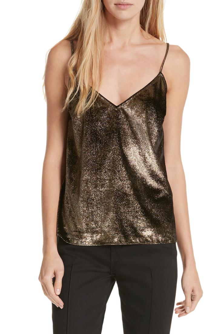 Women's Frame Metallic Velvet Camisole - Metallic