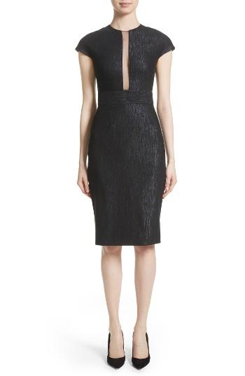 Women's Lela Rose Shimmer Jacquard Sheath Dress