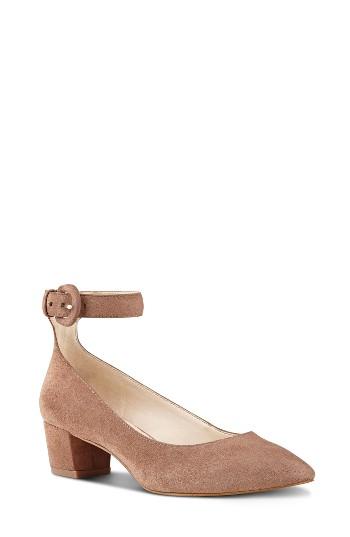 Women's Nine West Brianyah Ankle Strap Pump M - Beige