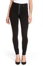 Women's Good American Good Waist Exposed Zip Skinny Jeans - Black