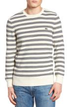 Men's Lacoste Waffle Stitch Stripe Sweater (m) - Grey