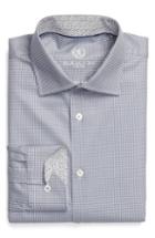 Men's Bugatchi Trim Fit Check Pattern Dress Shirt - Grey