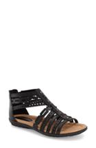 Women's Earth 'bay' Leather Sandal .5 M - Black