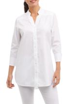 Women's Foxcroft Drew Non-iron Three-quarter Sleeve Tunic - White