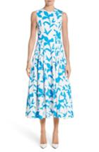Women's Carolina Herrera Pleated A-line Midi Dress - White