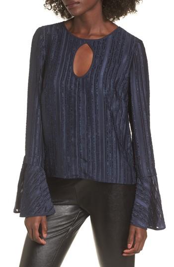 Women's Devlin Raquel Bell Sleeve Blouse - Blue