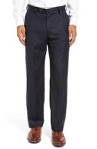 Men's Berle Flat Front Solid Wool Trousers X 32 - Blue