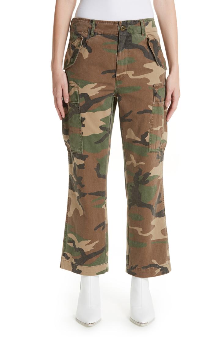 Women's R13 Camo Cargo Pants - Brown