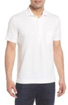 Men's Luciano Barbera Slim Fit Solid Polo Shirt - Ivory