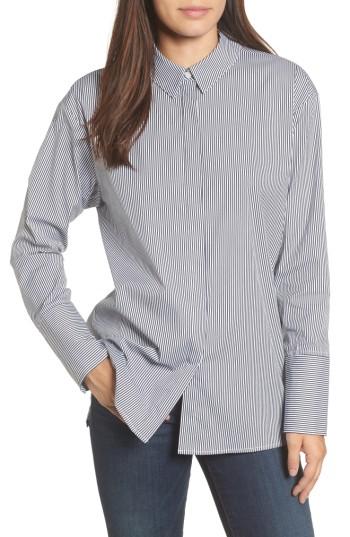 Women's Halogen Back Bow Poplin Shirt, Size - White