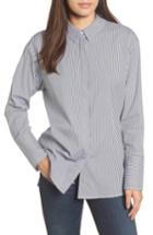 Women's Halogen Back Bow Poplin Shirt, Size - White