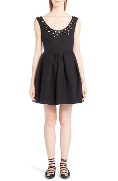 Women's Fendi Studded Fit & Flare Dress