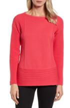 Women's Chaus Ribbed Cotton Sweater - Coral