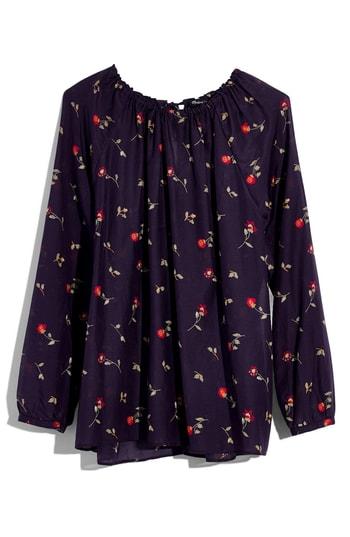 Women's Madewell Duet Peasant Top - Blue