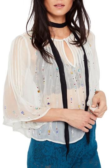 Women's Free People Jewel Box Embellished Sheer Top
